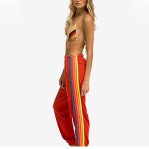 Rainbow Stripe Bikini and Joggers Set